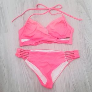 PINK bikini set in Coral